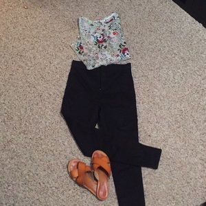 Cigarette skinny black stretch jeans